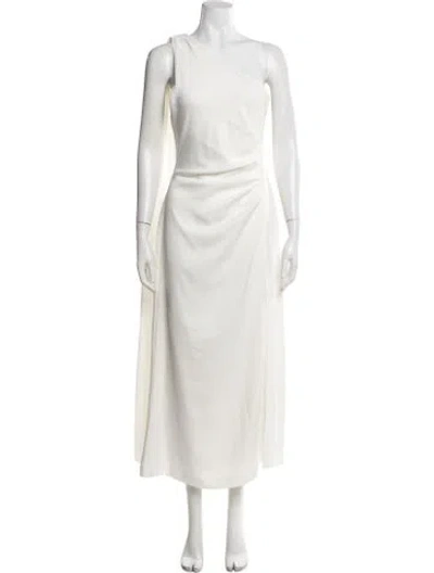 Pre-owned Misha One-shoulder Long Dress In White