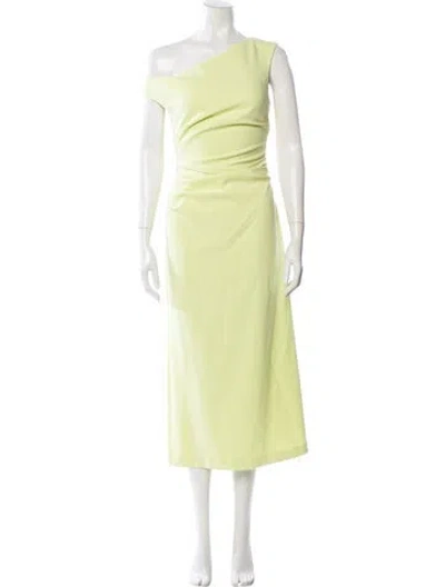 Pre-owned Misha One-shoulder Midi Length Dress W/ Tags In Green