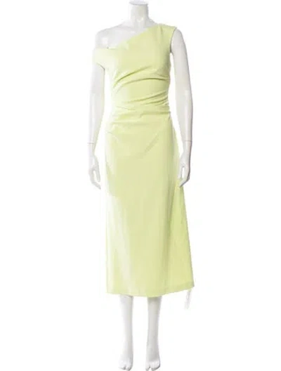 Pre-owned Misha One-shoulder Midi Length Dress W/ Tags In Green