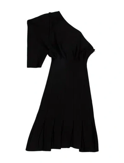 Pre-owned Misha One-shoulder Mini Dress In Black
