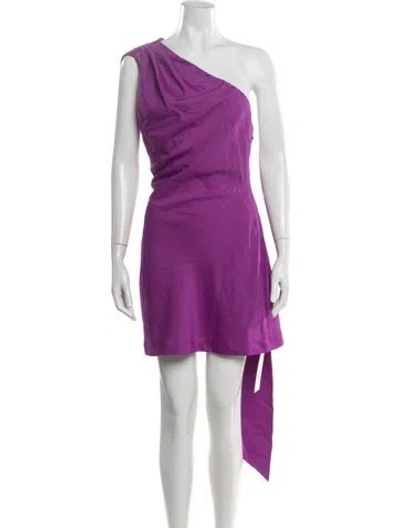 Pre-owned Misha One-shoulder Mini Dress W/ Tags In Purple