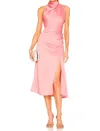 Misha Robbia Midi Dress In Strawberry In Pink