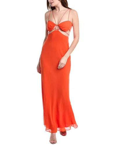 Misha Rowan Georgette Gown In Orange