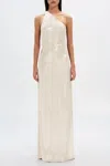 Misha Sabine Foil Jersey Dress In Pearl In Neutral