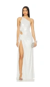 Misha Sabine Gown In Metallic Neutral