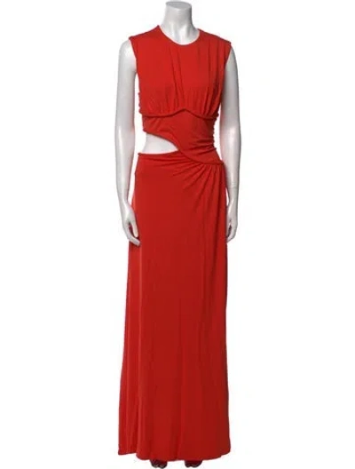 Pre-owned Misha Silk Long Dress W/ Tags In Orange