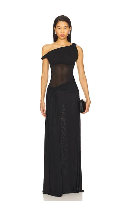 Misha Sisal Maxi Dress In Black