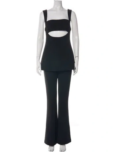 Pre-owned Misha Square Neckline Jumpsuit In Black