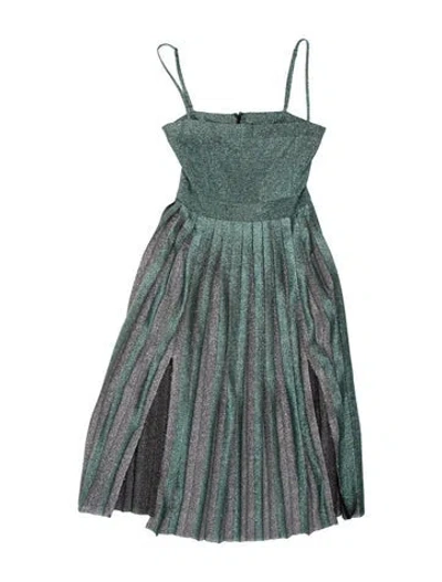 Pre-owned Misha Square Neckline Knee-length Dress In Green