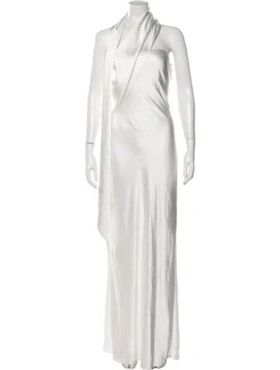 Pre-owned Misha Square Neckline Long Dress W/ Tags In Gray