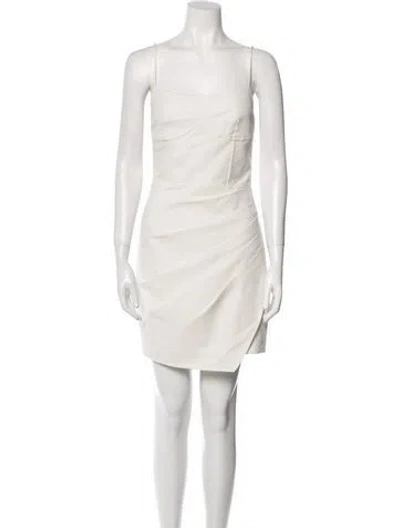 Pre-owned Misha Square Neckline Mini Dress In Neutral