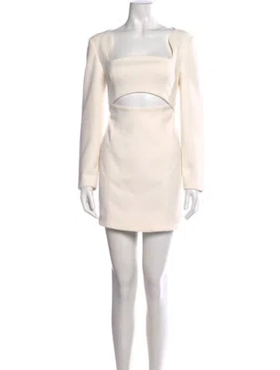 Pre-owned Misha Square Neckline Mini Dress In Neutral