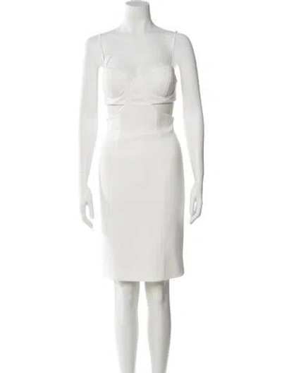 Pre-owned Misha Square Neckline Mini Dress In White