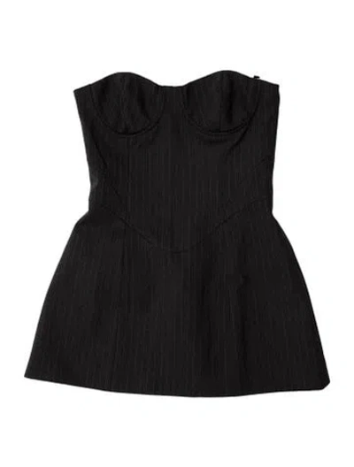 Pre-owned Misha Strapless Crop Top In Black