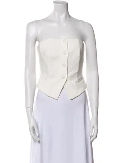 Pre-owned Misha Strapless Crop Top W/ Tags In White