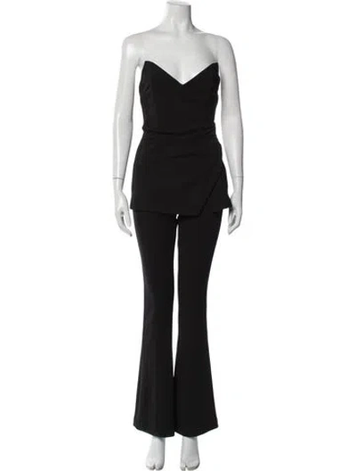 Pre-owned Misha Strapless Jumpsuit In Black
