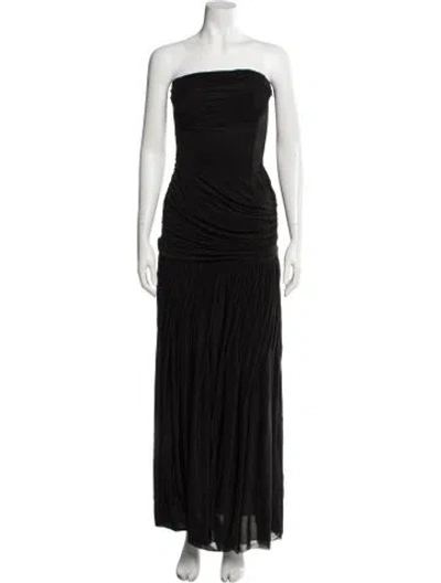Pre-owned Misha Strapless Long Dress In Gray