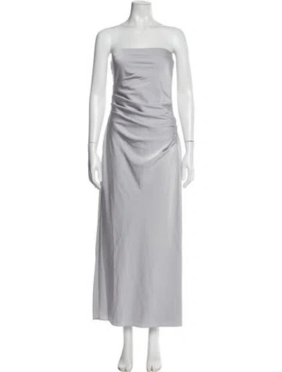 Pre-owned Misha Strapless Long Dress W/ Tags In Gray