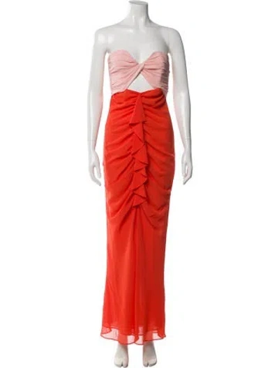Pre-owned Misha Strapless Long Dress W/ Tags In Orange