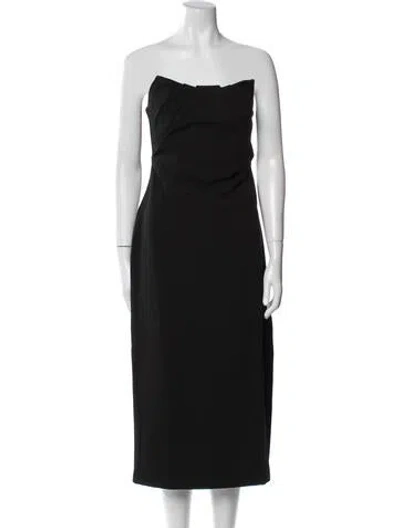 Pre-owned Misha Strapless Midi Length Dress W/ Tags In Black