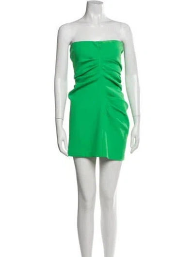 Pre-owned Misha Strapless Mini Dress In Green