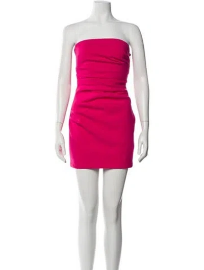 Pre-owned Misha Strapless Mini Dress In Pink