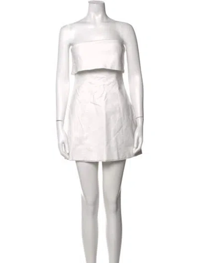 Pre-owned Misha Strapless Mini Dress In White
