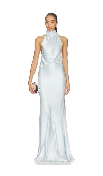 Misha The Cameron Satin Dress In Blue