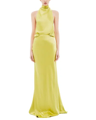 Misha The 'cameron' Satin Dress In Yellow