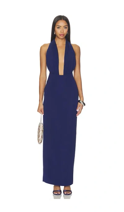 Misha The Capezza Silk Dress In Blue