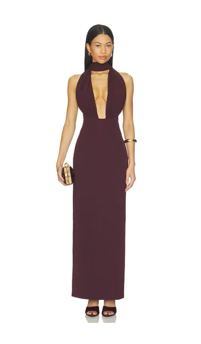 Misha The Capezza Silk Dress In Burgundy