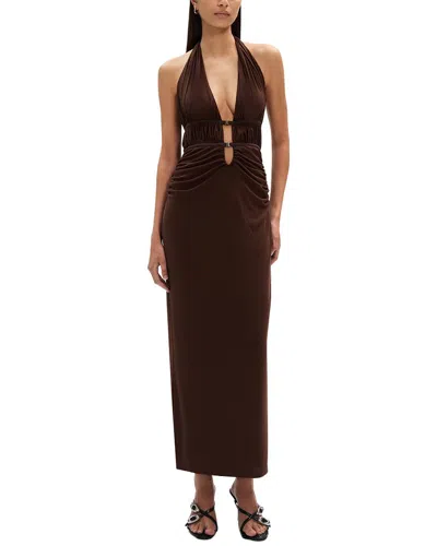 Misha The 'celine' Mesh Dress In Brown