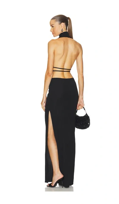 Misha The Cowl Neck Jersey Dress In Black