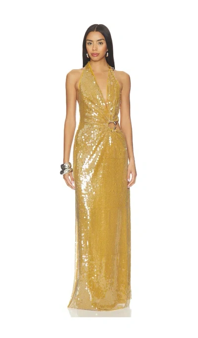 Misha The Devon Sequin Dress In Gold