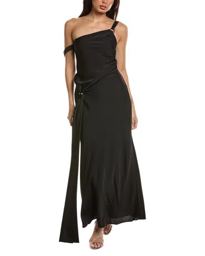 Misha The Horizon Satin Dress In Black