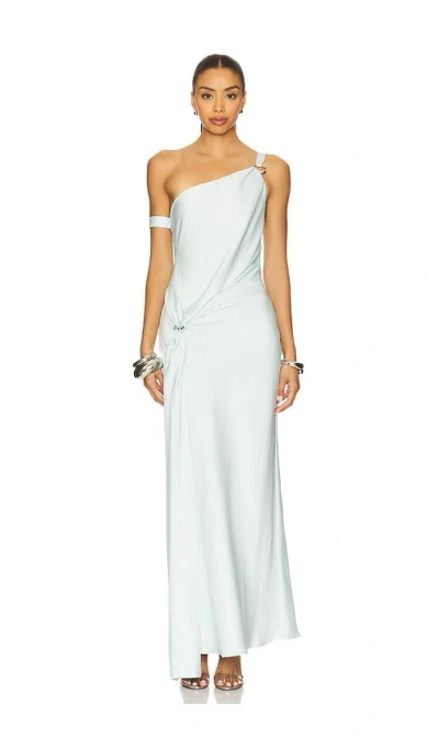 Misha The Horizon Satin Dress In Blue