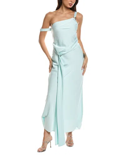 Misha The Horizon Satin Dress In Blue