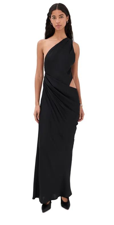 Misha The Isadora Satin Dress Black