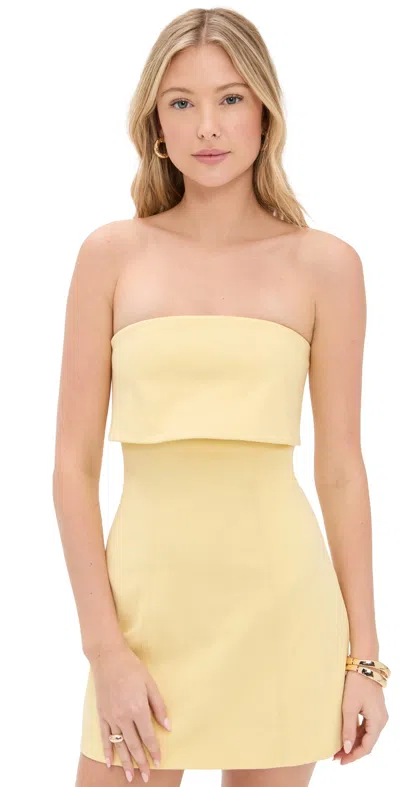 Misha The Jemma Sateen Mini Dress Lemon