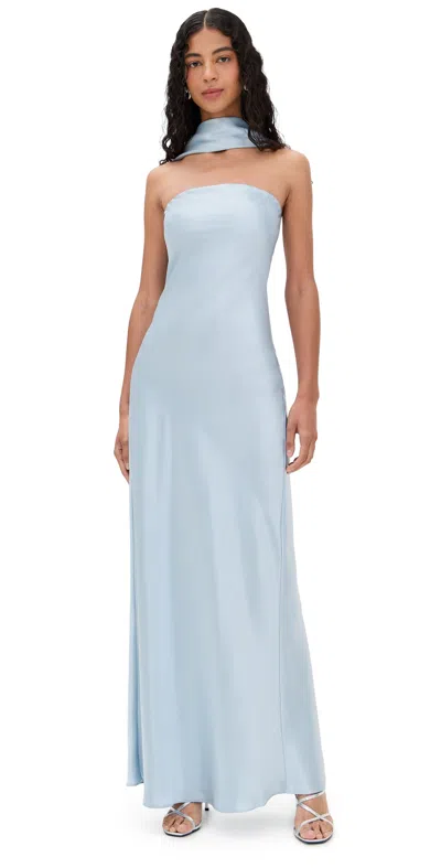 Misha The Lilia Satin Dress Dove In Gray