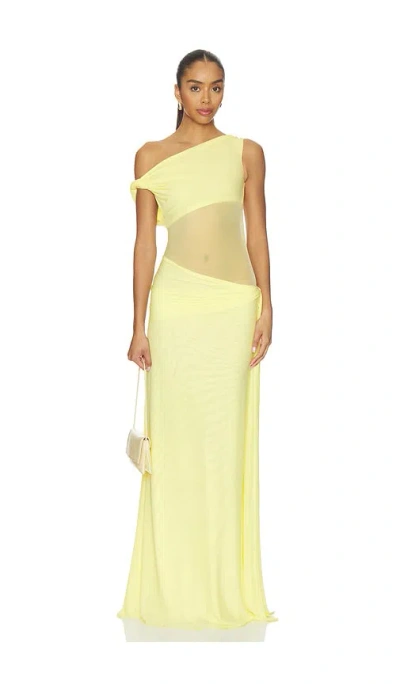 Misha The Sisal Mesh Dress In Yellow