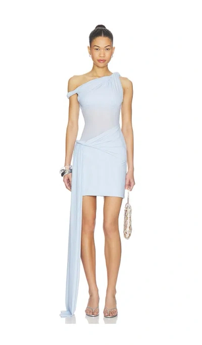 Misha The Sisal Mesh Mini Dress In Blue