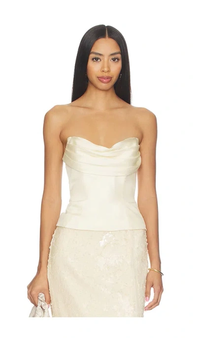 Misha The Volta Silk Bustier In White