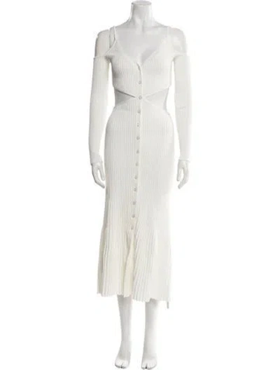 Pre-owned Misha V-neck Long Dress W/ Tags In White