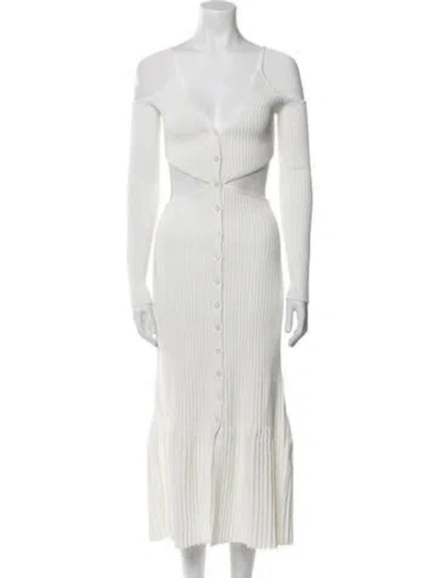 Pre-owned Misha V-neck Long Dress W/ Tags In White
