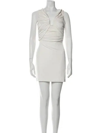 Pre-owned Misha V-neck Mini Dress In Black