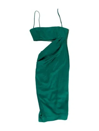 Pre-owned Misha V-neck Mini Dress In Green