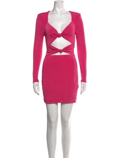 Pre-owned Misha V-neck Mini Dress In Pink