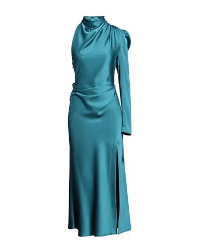 Misha Woman Midi Dress Deep Jade Size 6 Polyester In Blue