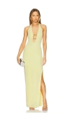 Misha Yesenia Slinky Maxi Dress In 粉黄